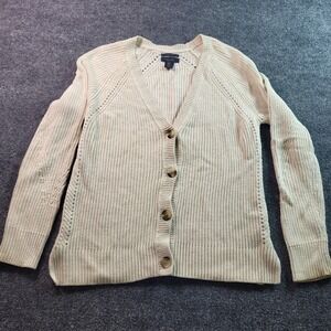 Rachel Roy Women's Cotton Knit Cardigan Sweater -‎ Medium Button Front